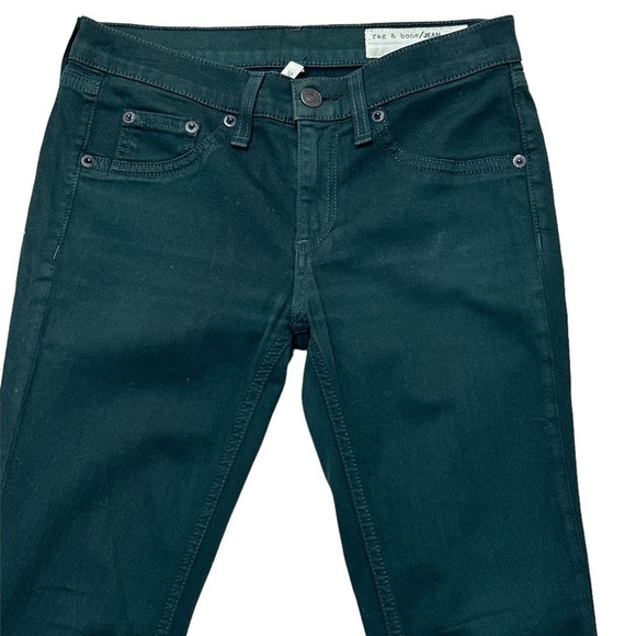 Rag & Bone Legging Faux Front Pockets  Black w/ Greenish Hue Size 25 - Picture 7 of 11